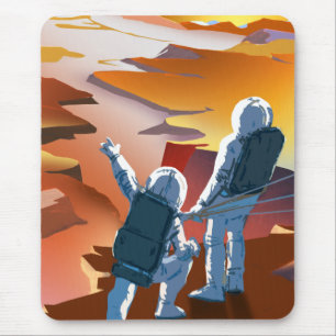 Vintage "Surveyors Wanted" Mars Recruitment Mouse Pad