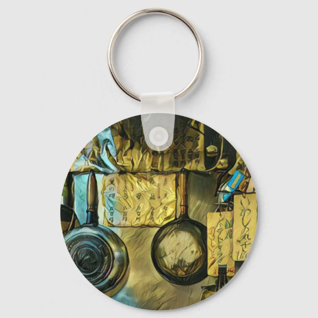 Vintage Sushi Artwork Key Ring (Front)