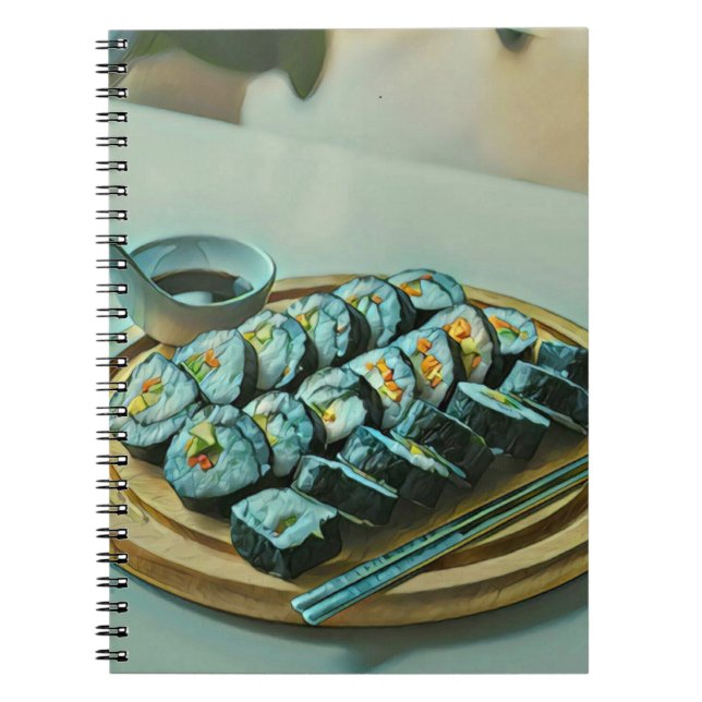 Vintage Sushi Artwork Notebook (Front)