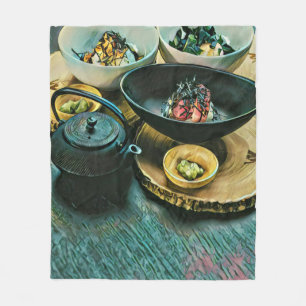 Vintage Sushi gift Fleece Blanket