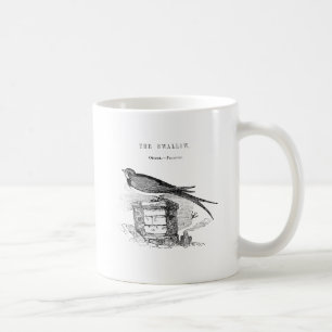 Vintage swallow bird coffee mug