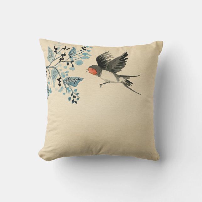 Vintage swallow cushion (Front)