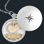 Vintage Swan Anniversary Necklace<br><div class="desc">Swan Wedding Anniversary Keepsake Necklaces Choose either Silver Plated Gold Finish or Sterling Silver  Unique Personalised Custom 1st Christmas Gift</div>
