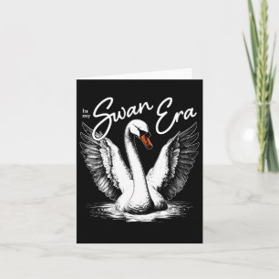 Vintage Swan Era White Print Card