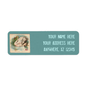 Vintage Swan Game Card Return Address Label