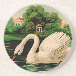 Vintage Swan in the Lake Coaster