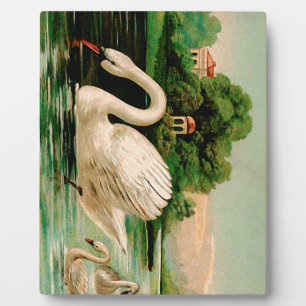 Vintage Swan in the Lake Plaque