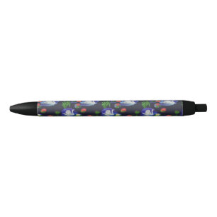 Vintage Swan Lake Lily Floral Watercolor Black Ink Pen