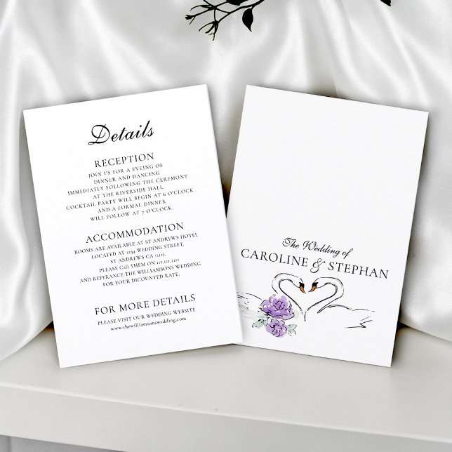 Vintage Swan Love Story Details Card (Creator Uploaded)