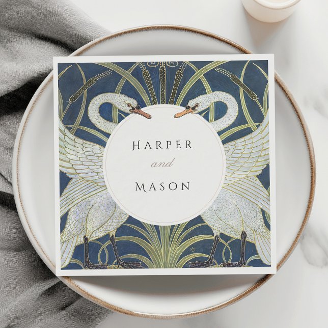 Vintage Swan Love Wedding Napkin (Creator Uploaded)