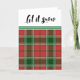 Vintage Sweater Tartan Red & Green Plaid Christmas Holiday Card