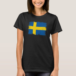 Vintage Sweden Flag Swedish Independence Day Premi T-Shirt