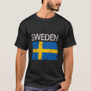 Vintage Sweden Swedish Flag Pride Gift T-Shirt