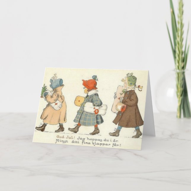 Vintage Swedish Christmas Greeting Card (Front)