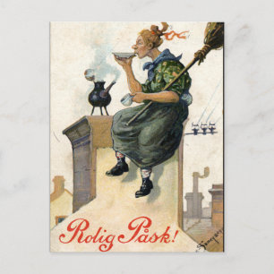 Vintage Swedish Easter painting card