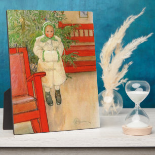 Vintage Swedish Girl with Muff Christmas Plaque