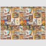 Vintage Swedish Jultomte Gnome Collage Tissue Paper<br><div class="desc">Festive and colorful collage of Scandinavian Christmas cards featuring "jultomte" or Christmas gnome artwork of Swedish artist Jenny Nystrom.</div>