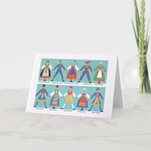 Vintage Swedish regional costumes Card
