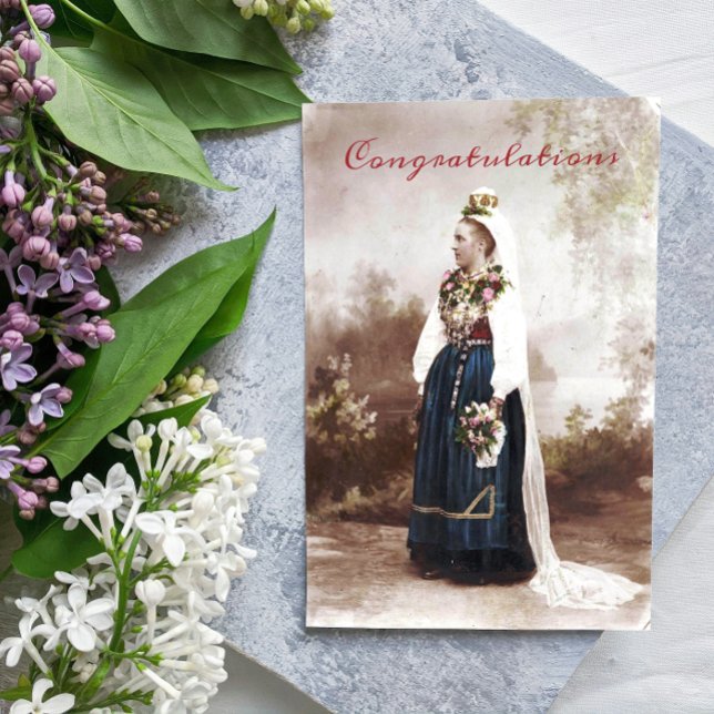 Vintage Swedish Traditional Dalecarlia Wedding Postcard (Creator Uploaded)