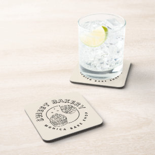 Vintage Sweet Bakery Logo Coaster
