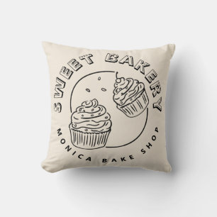 Vintage Sweet Bakery Logo Cushion