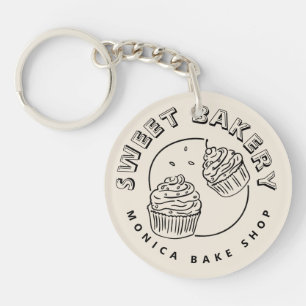 Vintage Sweet Bakery Logo Key Ring
