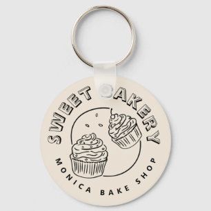 Vintage Sweet Bakery Logo Key Ring