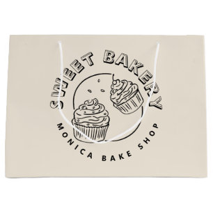 Vintage Sweet Bakery Logo Large Gift Bag