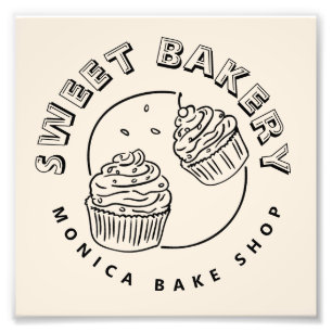 Vintage Sweet Bakery Logo Photo Print