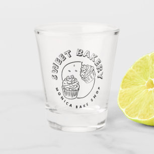 Vintage Sweet Bakery Logo Shot Glass