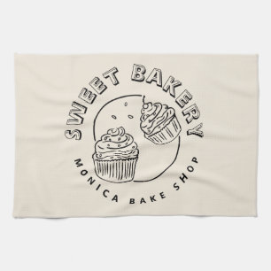Vintage Sweet Bakery Logo Tea Towel