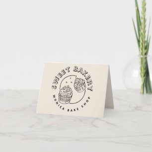 Vintage Sweet Bakery Logo Thank You Card