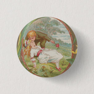 Vintage Sweet innocent Valentine, Kate Greenway 3 Cm Round Badge