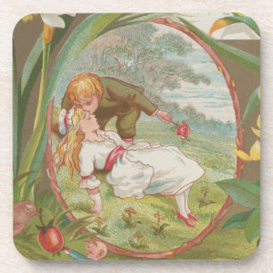Vintage Sweet innocent Valentine, Kate Greenway Coaster