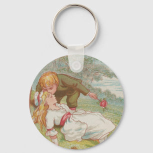 Vintage Sweet innocent Valentine, Kate Greenway Key Ring
