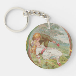 Vintage Sweet innocent Valentine, Kate Greenway Key Ring
