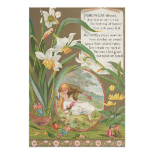 Vintage Sweet innocent Valentine, Kate Greenway Photo Print