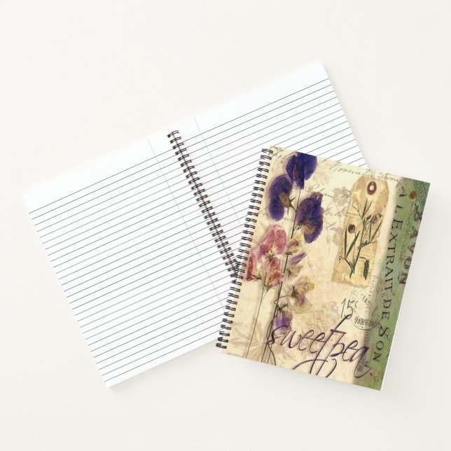 Vintage sweet pea notebook (Inside)