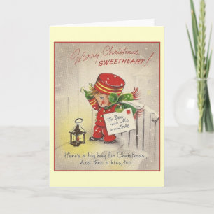 Vintage Sweetheart Christmas Greeting Card