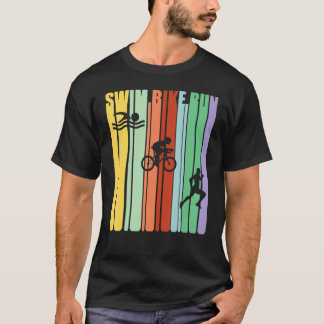 Vintage Swim Bike Run Triathlon Triathlete Athleti T-Shirt