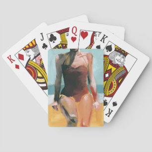 Vintage Swim - Red Swimsuit Playing Cards