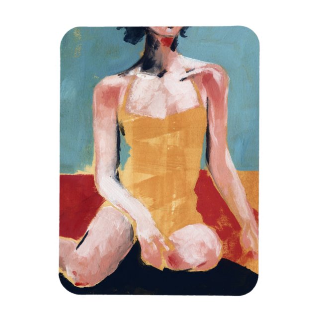 Vintage Swim - Yellow Swimsuit Magnet (Vertical)