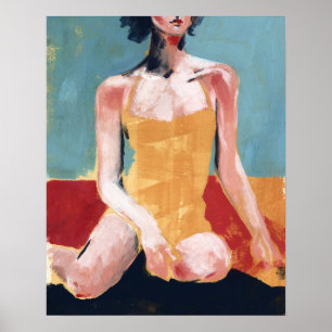 Vintage Swim - Yellow Swimsuit Poster