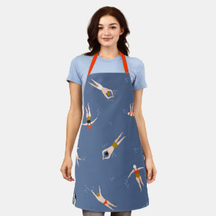 Vintage Swimmers Pattern Apron