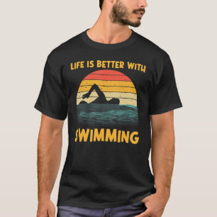 Vintage Swimming For Men Women Swimmer Swimming T-Shirt