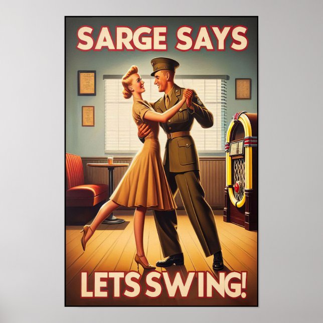 Vintage Swing Dance Salute to Military Service  Poster (Front)