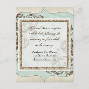 Vintage Swirl Flourish Etchings Floral Wedding Enclosure Card