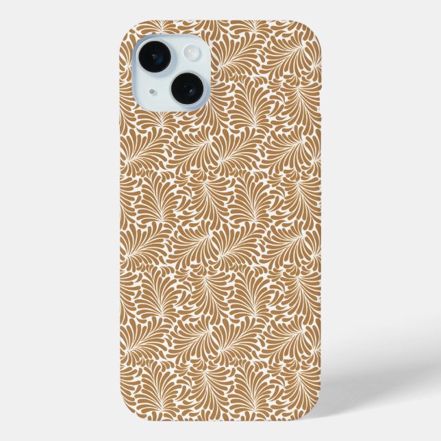 Vintage Swirling Leaf Patterns on White Back Case-Mate iPhone Case (Back)