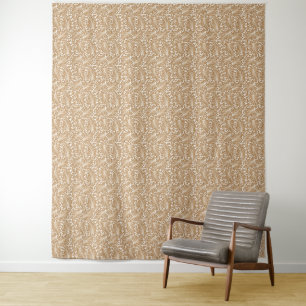 Vintage Swirling Leaf Patterns on White Back Tapestry
