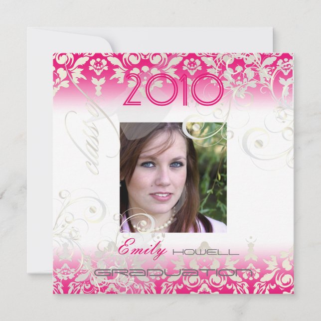 Vintage/Swirls/Damask/Graduations, customisable Invitation (Front)